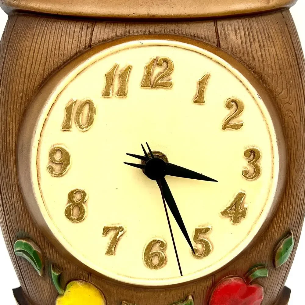 Vintage 1967 Sexton Kitchen Clock Tea Coffee Sugar Flour Canister Wall Decor Set